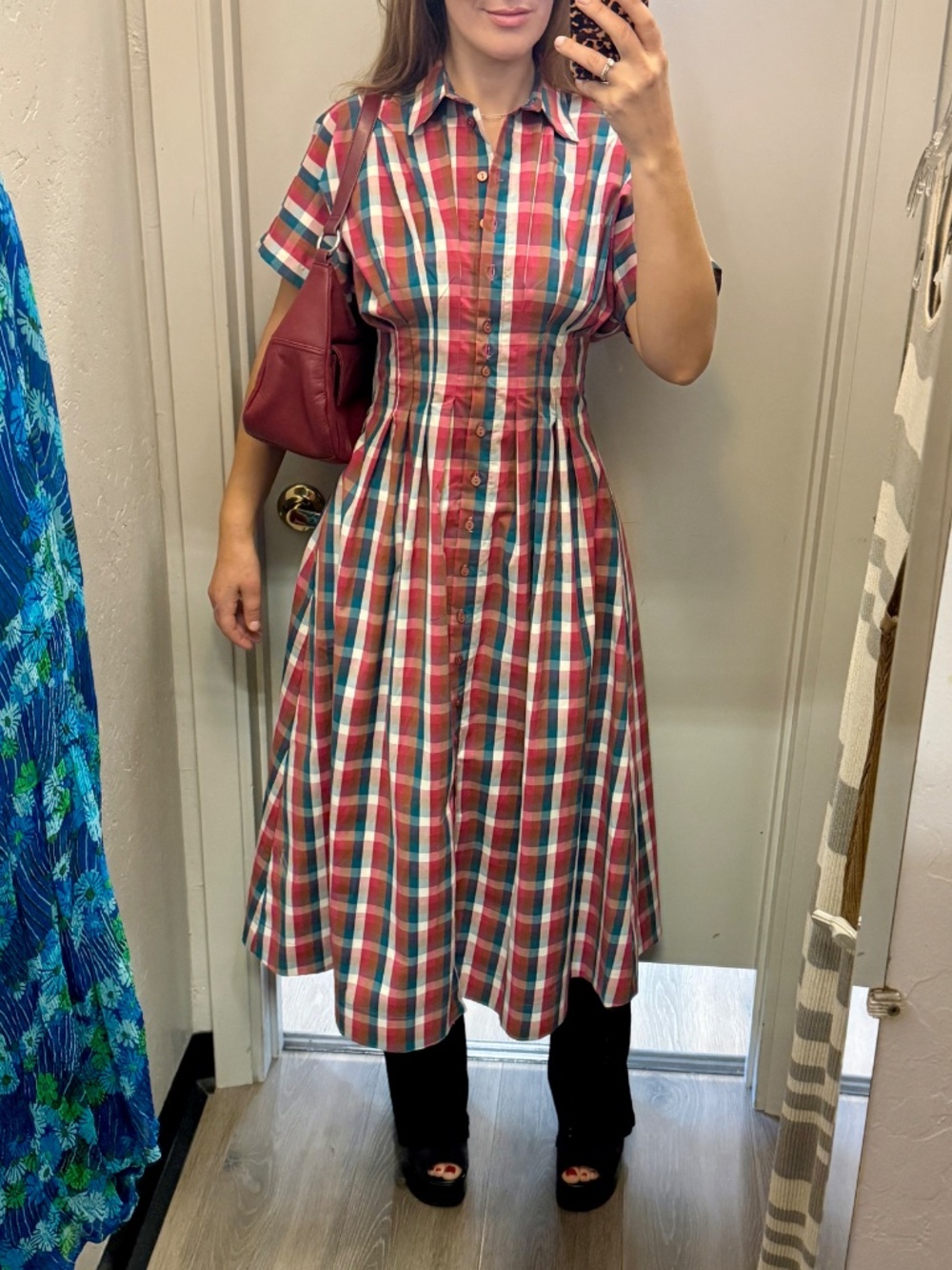 Tobie Shirtdress by Exquise Anthropologie - Plaid
